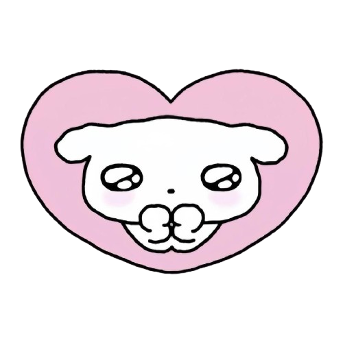 Pochacco in a pink heart